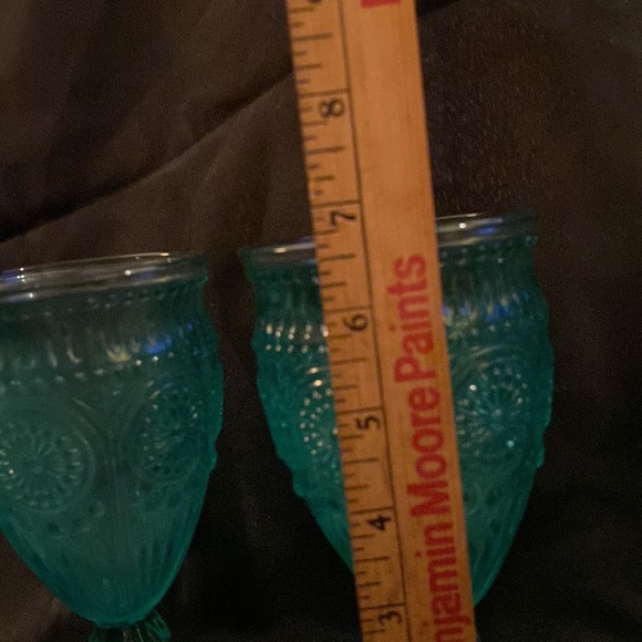 Set of 2, The Pioneer Woman Adeline Teal Ice Tea Glasses Goblets 6 3/4” - Picture 5 of 5